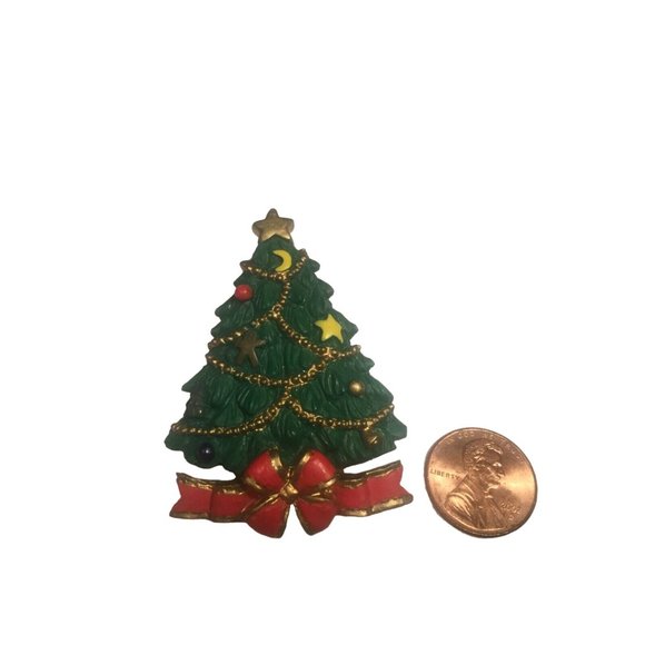 Christmas Tree Pin Brooch Holiday Jewelry - Picture 8 of 9